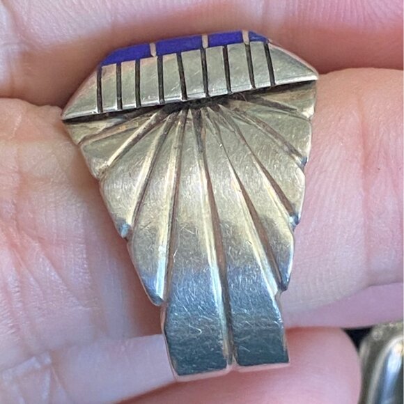 Ring Size 11 Lapis Lazuli C. Benally Native Sterling Silver 925 Men Semi-Preciou - Picture 6 of 11